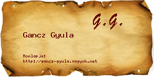 Gancz Gyula névjegykártya